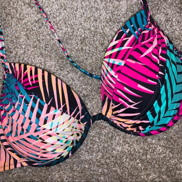Shade & Shore Mulicolor Tropical Bikini top sz 34B - Picture 6 of 11